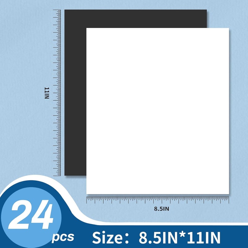 TZSTARJIMAG Magnet Sheets with Adhesive Backing,8.5" x 11"(Pack of 24),30 mil Thick Cuttable Flexible Magnetic Sheets for DIY Crafts,Photos,Letters and Stickers - Image 2